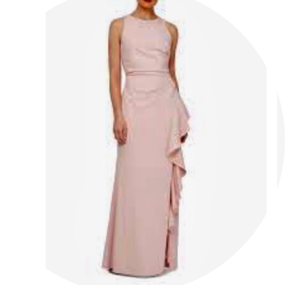 SLNY Pink Long Formal Dress